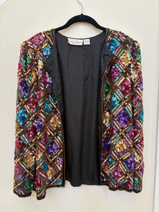Laurence Kazar Jackets & Blazers - Laurence Kazar Multicolor Sequin Blazer with Gold Accents VINTAGE
